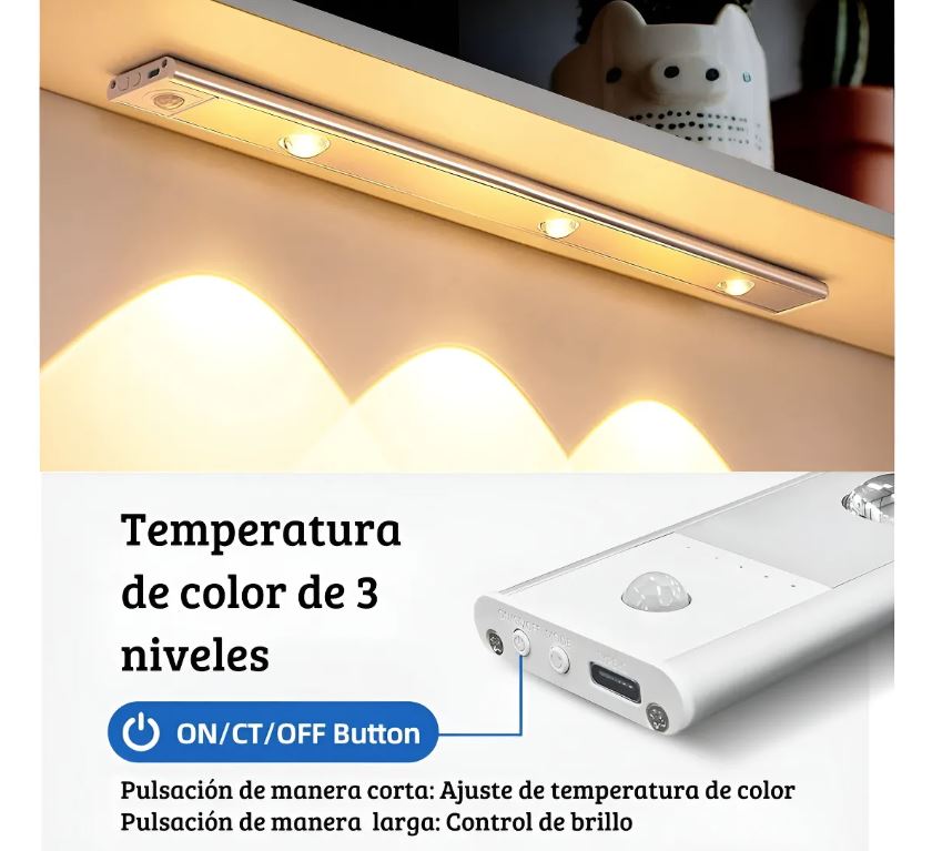 Luz LED Inteligente con Sensor de Movimiento (40 cm)
